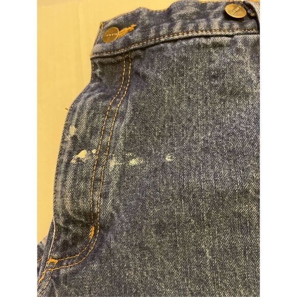 Distressed Carhartt Double knee Blue Denim Pants  Relaxed Fit Rugged Flex Utilit - Picture 7 of 16
